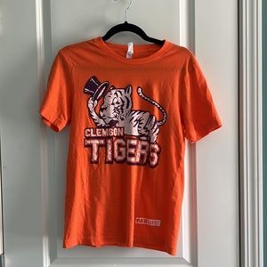 Unisex Clemson Tigers Gentlemen Tiger T-Shirt in Orange Size Small